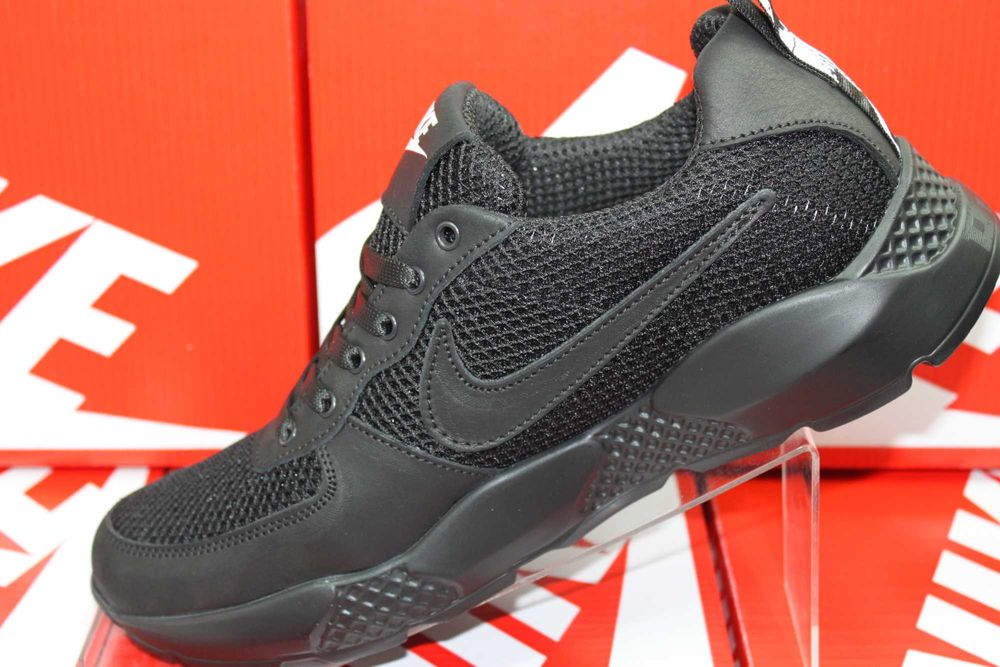 Nike - черные летние кроссовки - кросівки - кеды сетка(код:15-13сетка)