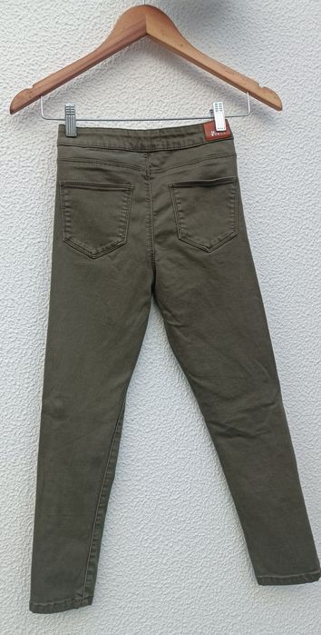 Calças skinny caqui