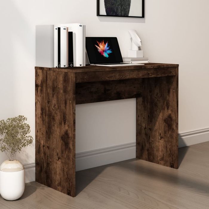Vidaxl Biurko, Przydymiony Dąb, 90X40X72 Cm, Materiał Drewnopochodny