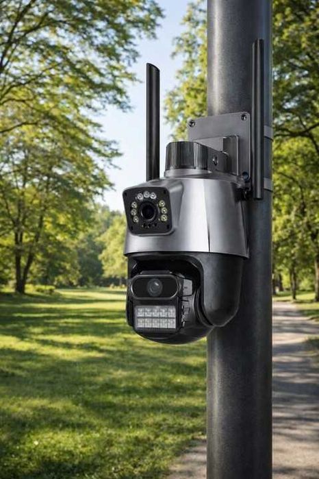 NA Kartę SIM Kamera 4g LTE dwa obiektywy obrotowa zoom IP aplikacja