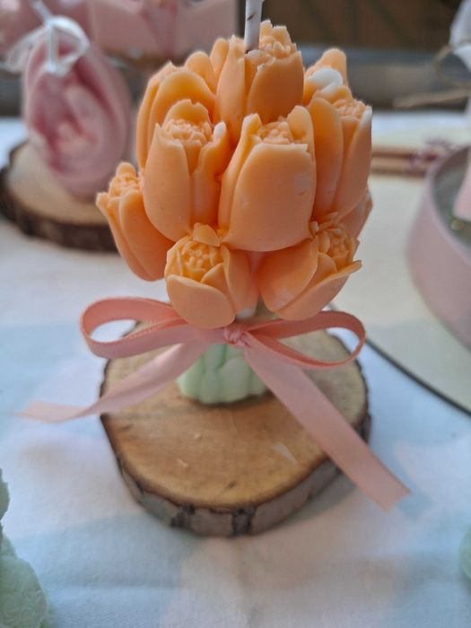 Vela tulipas cera soja