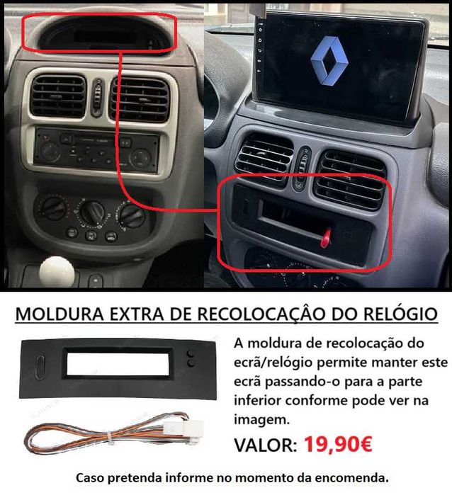 Rádio 2DIN 9" • Renault Clio 2 II • (1998 a 2007) • Android [4+64GB]