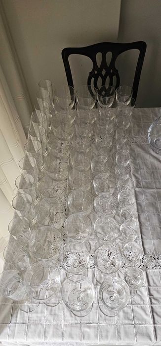 Copos de Cristal  - Conjunto de Serviço - Completo