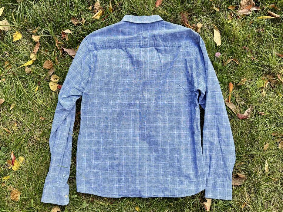 Чоловіча брендова бавовняно-лляна сорочка Woolrich