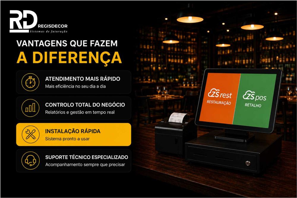 POS Restaurante / Café / Loja – Sistema Faturação Completo Desde 499€