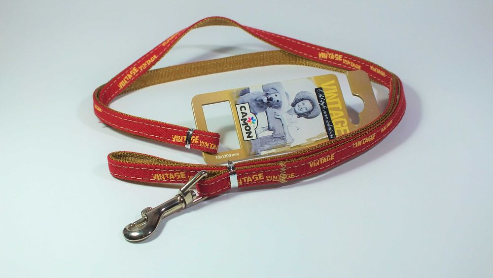 Smycz dla psa CAMON nylonowa 115cm x 1cm czerwona - NOWA