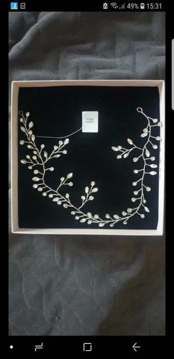 Opaska do włosów ślub Moira Silver Novia Blanca