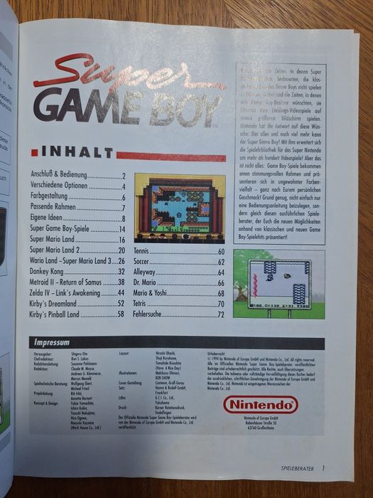 Revista oficial da Nintendo - Super Game Boy Spieleberater