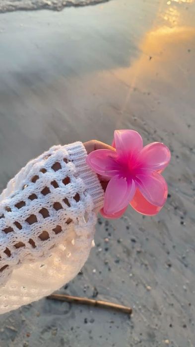 Заколка-крабик для волос гавайский цветок