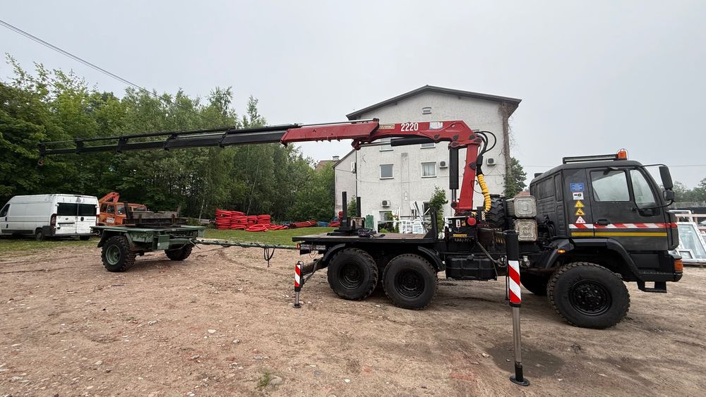 STAR 266 MAN 6X6 HDS ŻURAW HMF 2220 K5 plus przyczepa