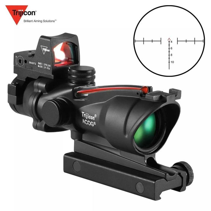 Оптический прицел TRIJICON ACOG 4x32 Red с мини коллиматором RMR USA