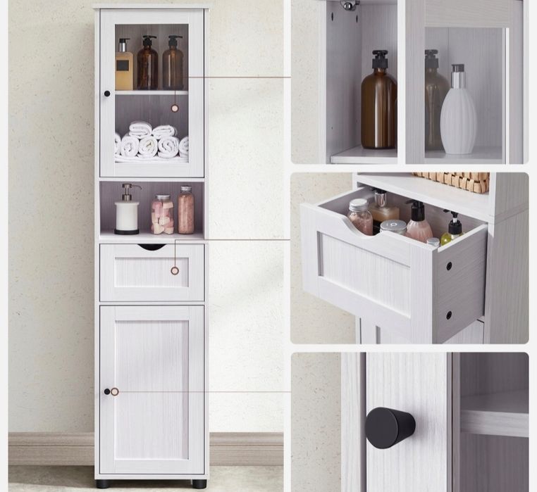 Witryna łazienkowa szafka półki