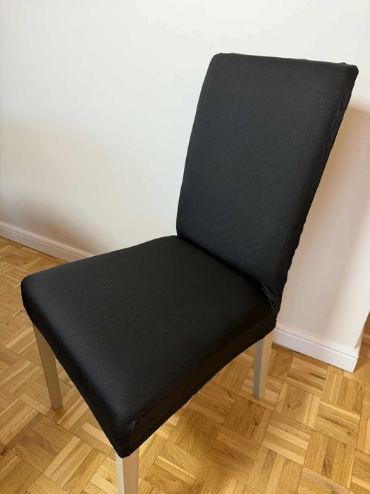 6szt Nowe czarne uniwersalne pokrowce elastyczne na krzesła loft black