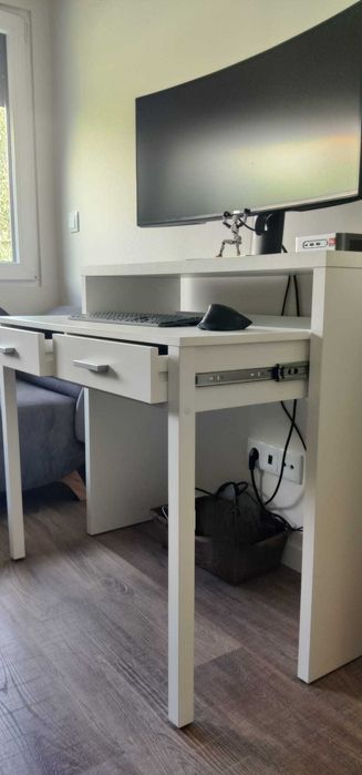 Mesa de Escritório / Estudo Extensível 98,5 cm x 36-70 cm Branco
