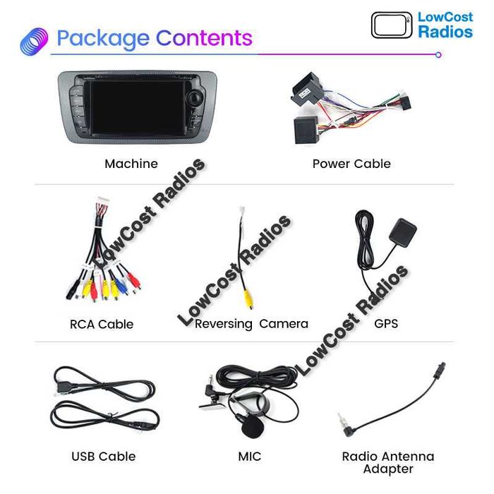 Auto Rádio GPS ANDROID 7" e 9" Seat IBIZA 6J 2009 a 2013 - Wifi BT