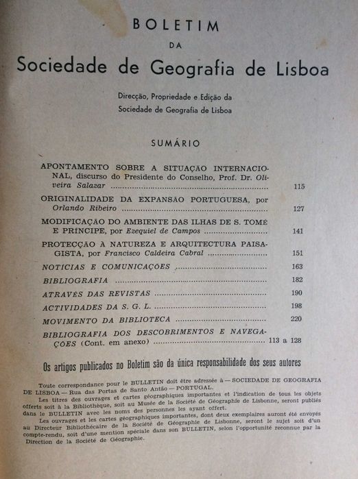 Boletim da Sociedade de Geografia de Lisboa. - 1956. Ver sumário