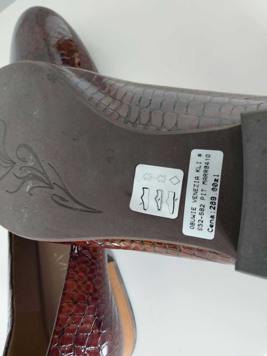Buty damskie ze skóry, brązowe, Venezia