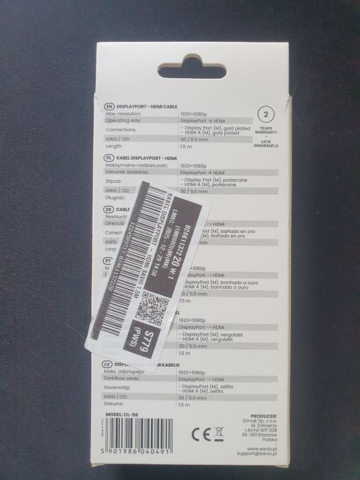 Kabel DP-> Hdmi.