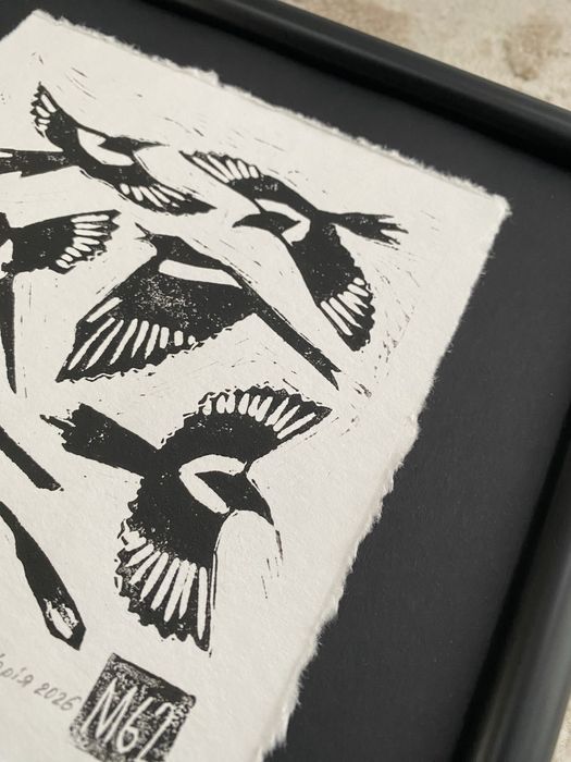 Ліногравюра сороки