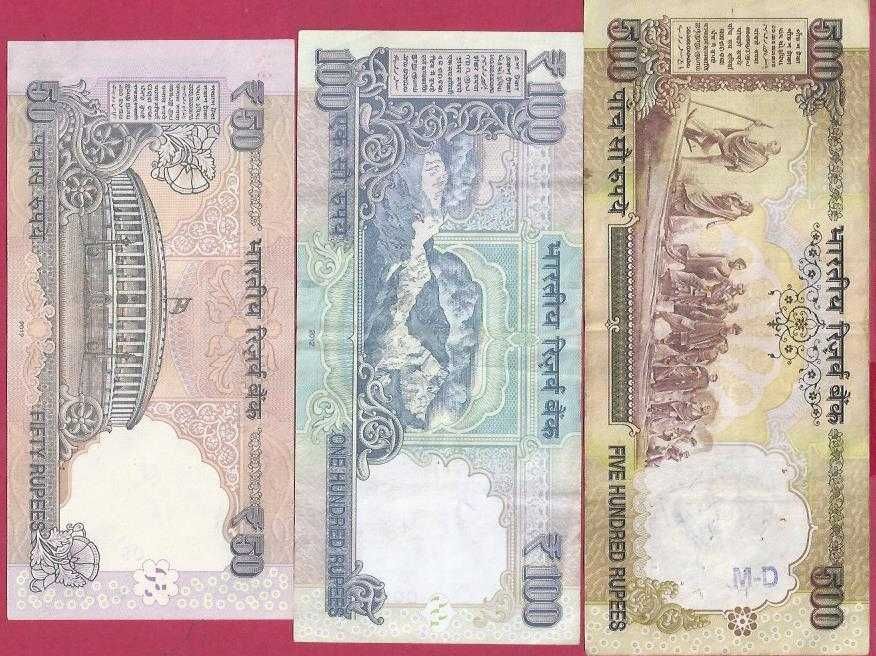 NOTAS  3+1   DA  INDIA DIVERSOS VALORES E DATAS