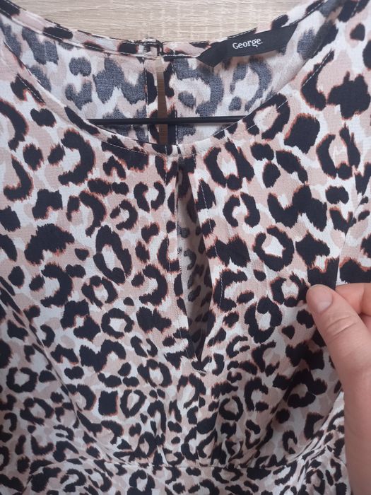 Bluzka w kolorze beżowo-czarnym George r.XL, 100% wiskoza