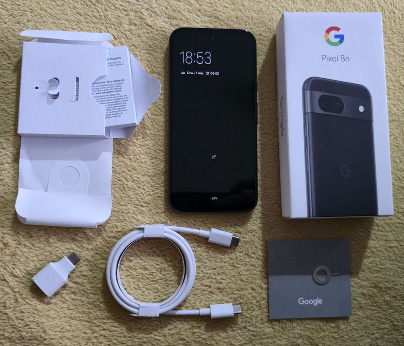 Google Pixel 8a 128GB Obsydian - Stan idealny | Gwarancja Sklep Google Bateria 98%