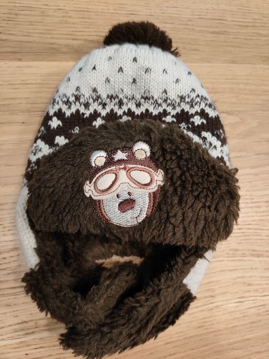 Ciepła czapka uszanka chłopięca Czapki zimowe z polarem 2-4 lat