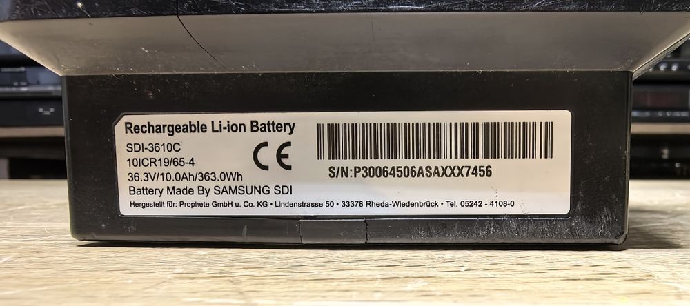 Акумулятори для велосипедів Samsung CDI-3610E/Samsung SDI-3610C 1/2/3