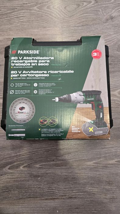 Aparafusadora para gesso_parkside 20v