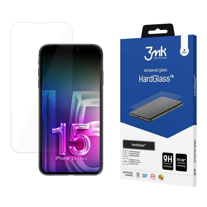 Szkło hartowane do iPhone 15 Pro Max 3MK Hard Glass szybka szkiełko