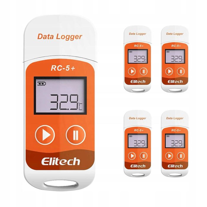 Czujnik temperatury Elitech RC-5+ PDF, Mini USB, 5 szt.