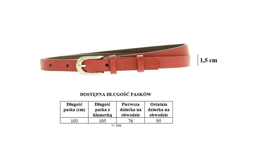Kremowy pasek damski ze skóry naturalnej 1,5 cm ecru producent