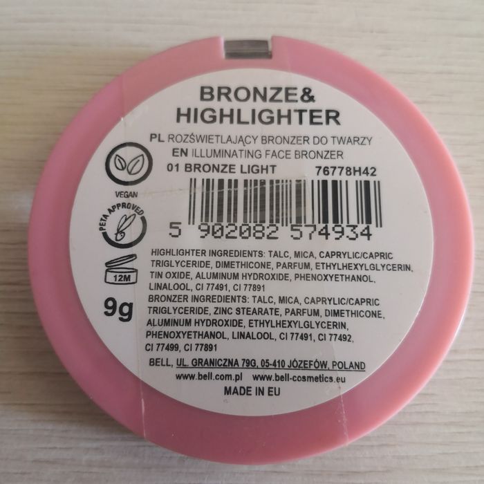 BELL Bronze & Highlighter - Bronzer i rozświetlacz Bronze Light 01 9g