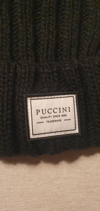 Czapka Puccini jesienno zimowa z warkoczowym splotem one size unisex
