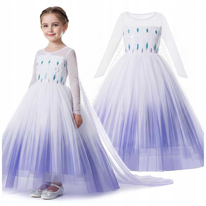 SUKIENKA ELZA 122/128 STRÓJ KOSTIUM ELSA Rozmiar L karnawał długi tren