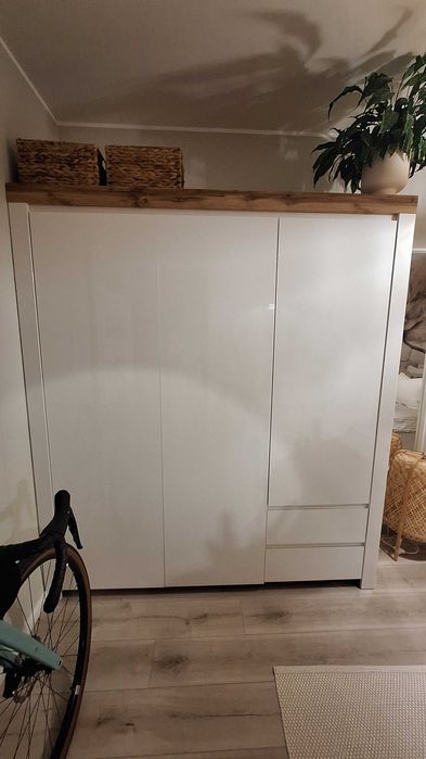 Szafa BRW Holten 180cm biały, dąb wotan