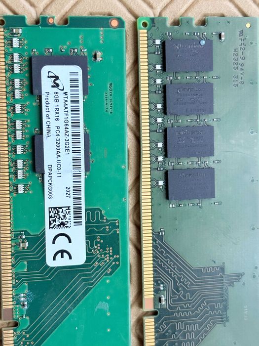 Memórias ram 16Gb 2x8Gb 3200Hz