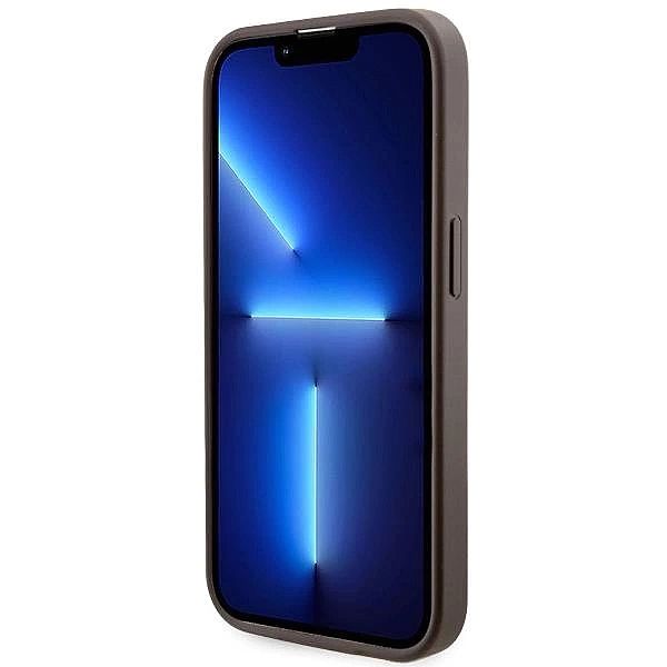Etui Guess GCube Stripes MagSafe na iPhone 14 Pro - brązowe