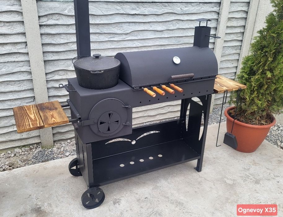 •5мм• Гарантія• Від Заводу! Мангал Барбекю з Коптильнею та Пічкою