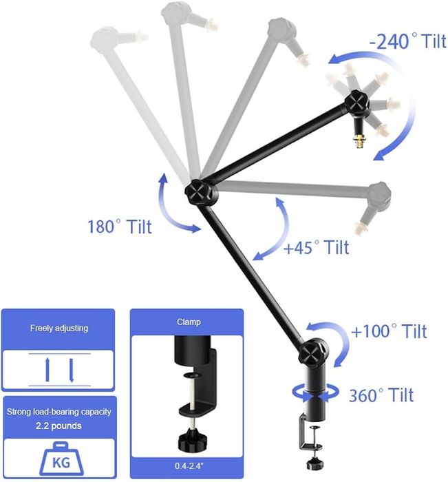 Statyw Mikrofonowy  AS-01 Stojak Na Mikrofon Biurkowy