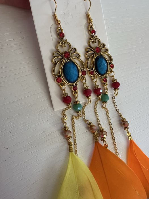 Kolcxyki piórka kolorowe boho