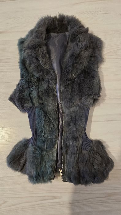 Futro futerko z królika angorskiego kamizelka bezrękawnik m 38 królik