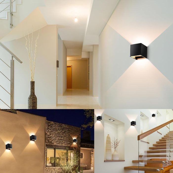 OOWOLF Nowoczesne Aluminiowe Lampy Ścienne LED 6W Zestaw 2 Szt.