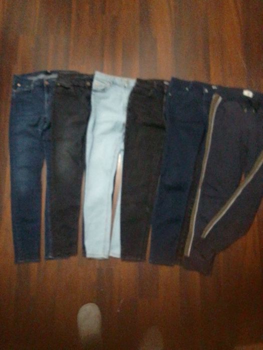 5 par jeansów + dresy r.S.
