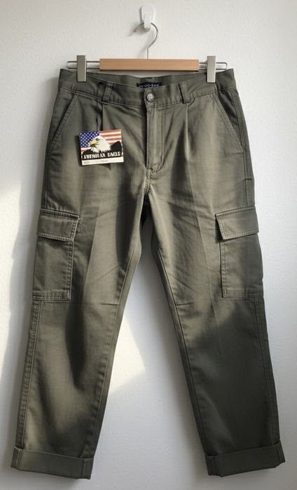 Spodnie Cargo American Eagle r. 146 – Oliwkowe Bojówki – Nowe!
