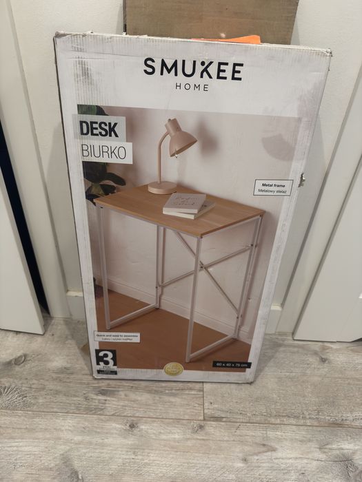 Biurko małe metalowy stelaż