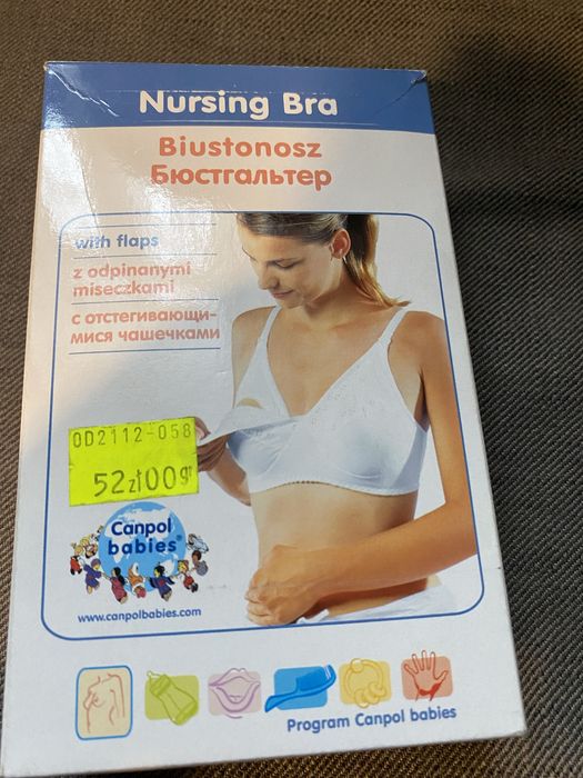 Biustonosz do karmienia 90A Canpol baby biały bawełna nowy