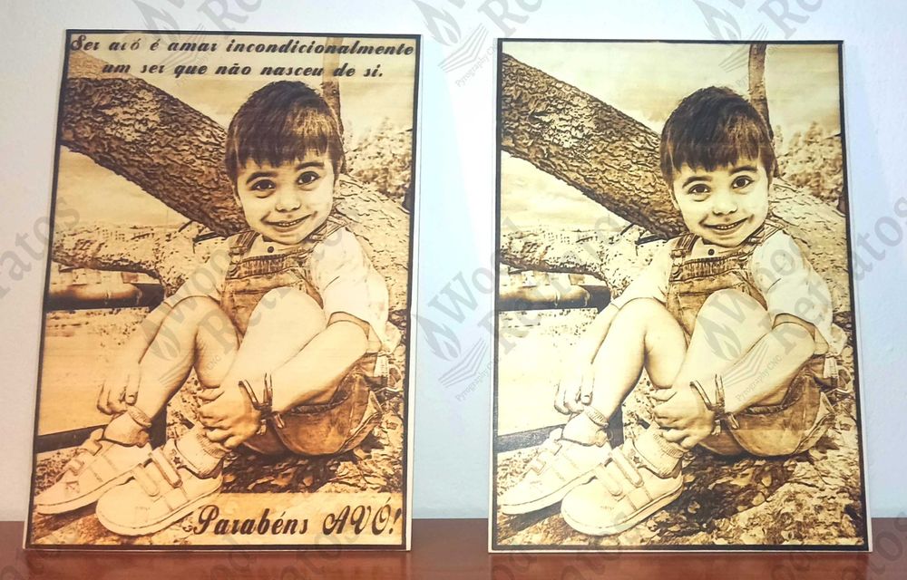 Presente único e personalizado! Retratos feitos 100% em madeira!