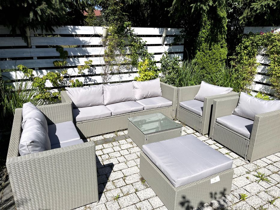 zestaw technorattan Torino 2x poszewki sofa pufa fotel