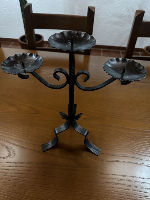 Suporte velas ferro preto